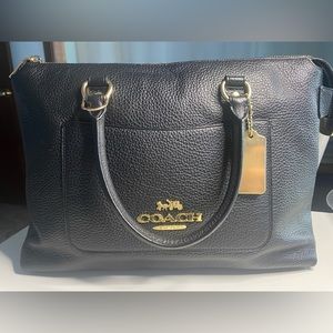 Coach Black Pebbled Leather Satchel